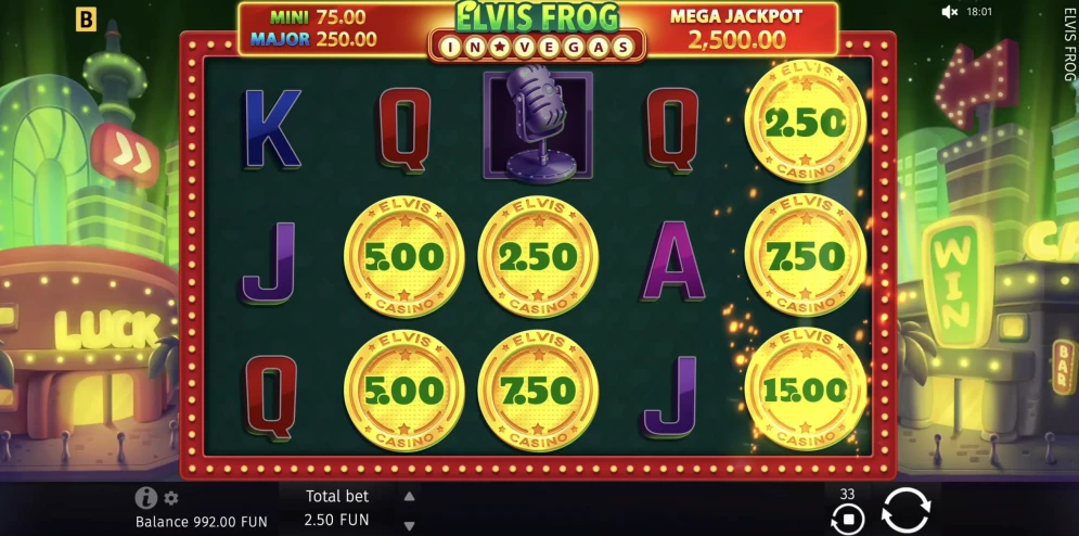 Elvis Frog in Vegas Slot